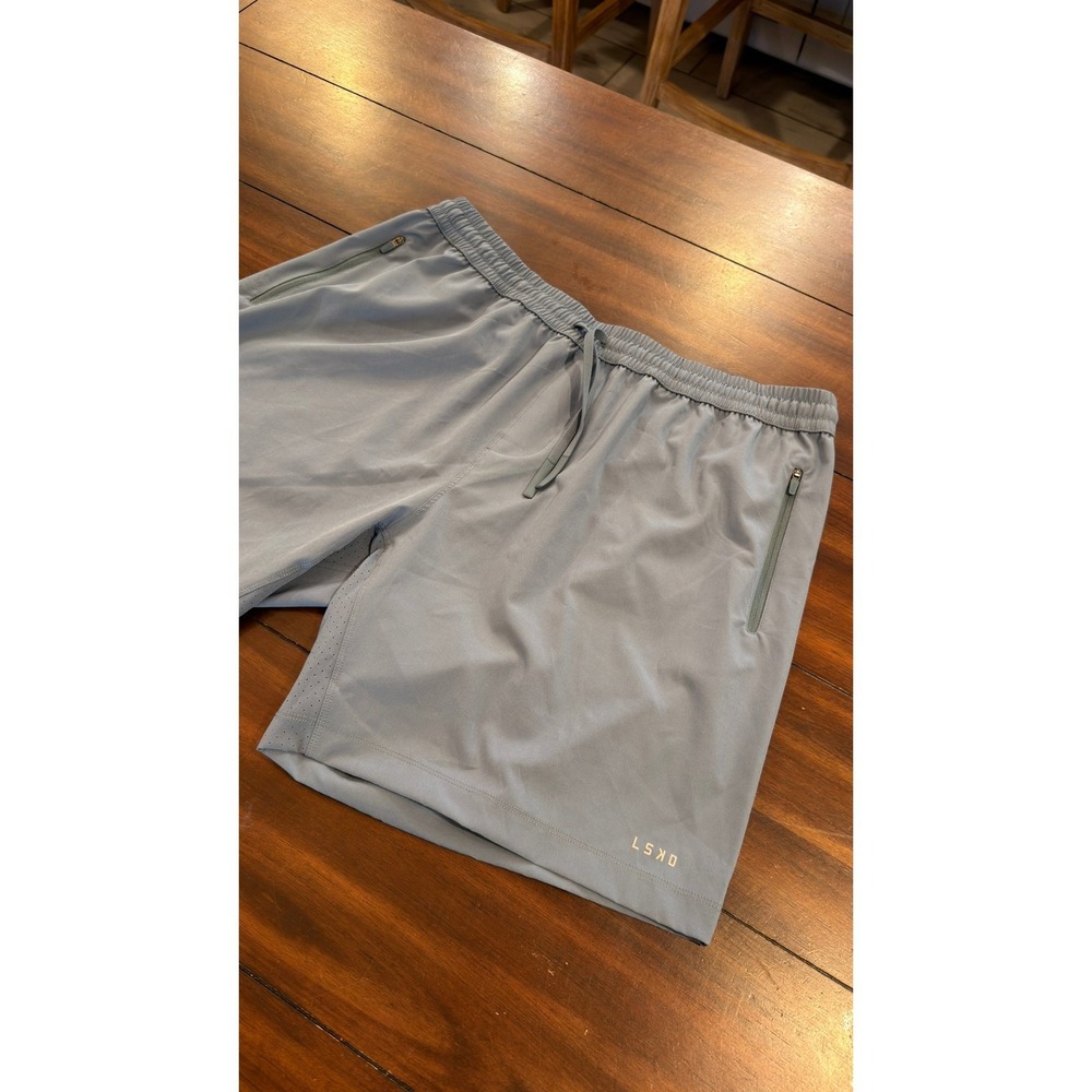 LSKD Rep Short Mens XL Blue Grey Athletic Training Gym Shorts MAST0005 - Picture 8 of 16